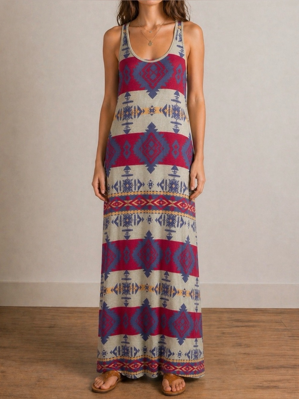 Denim & Supply Ralph Lauren Sleeveless Tribal-Print Maxi Dress